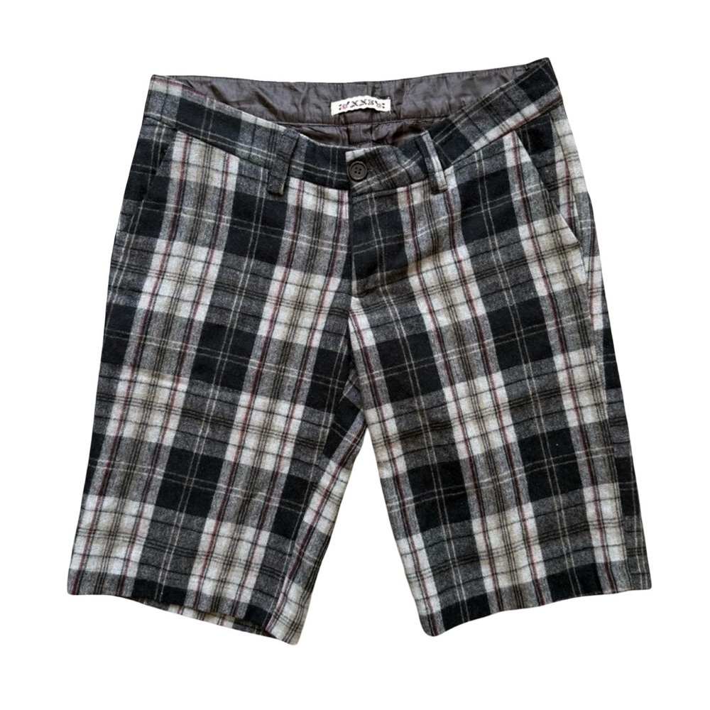 XX3 Y2K Plaid Women's Shorts in Black Gray Size S Vintage Retro Grunge